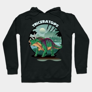 Triceratops Dinosaur Design With Background Hoodie